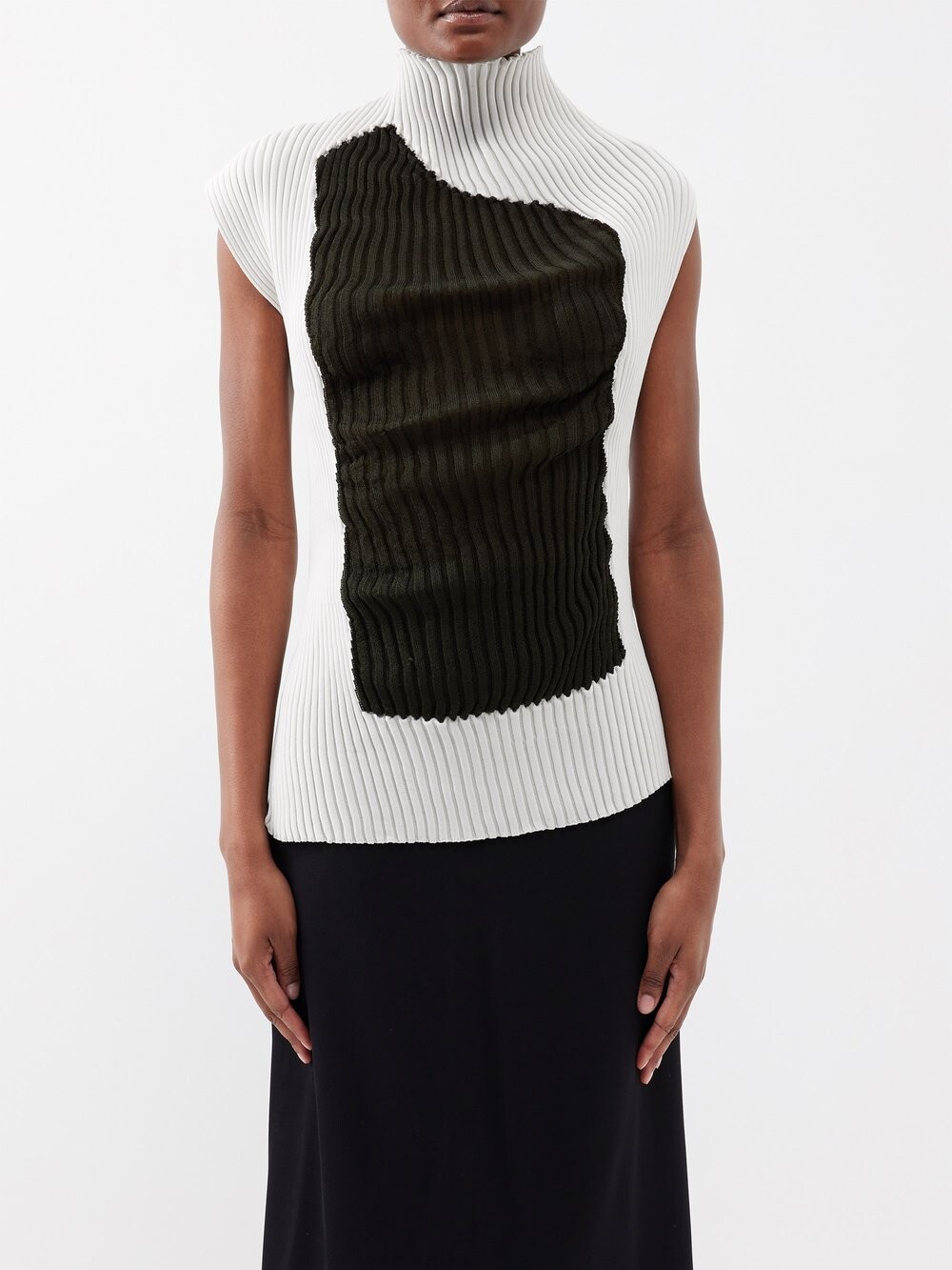 

Топ телесного цвета с абстрактными складками Issey Miyake, белый