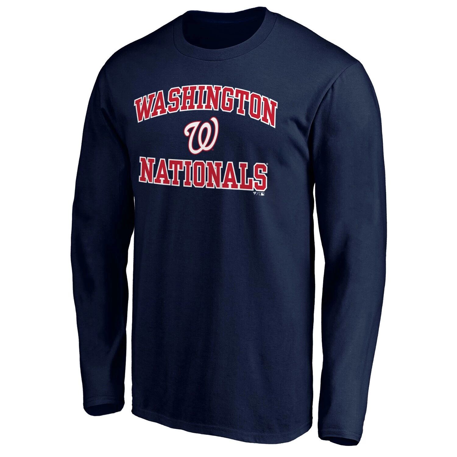

Мужская темно-синяя футболка с логотипом Fanatics Washington Nationals Heart & Soul с длинными рукавами