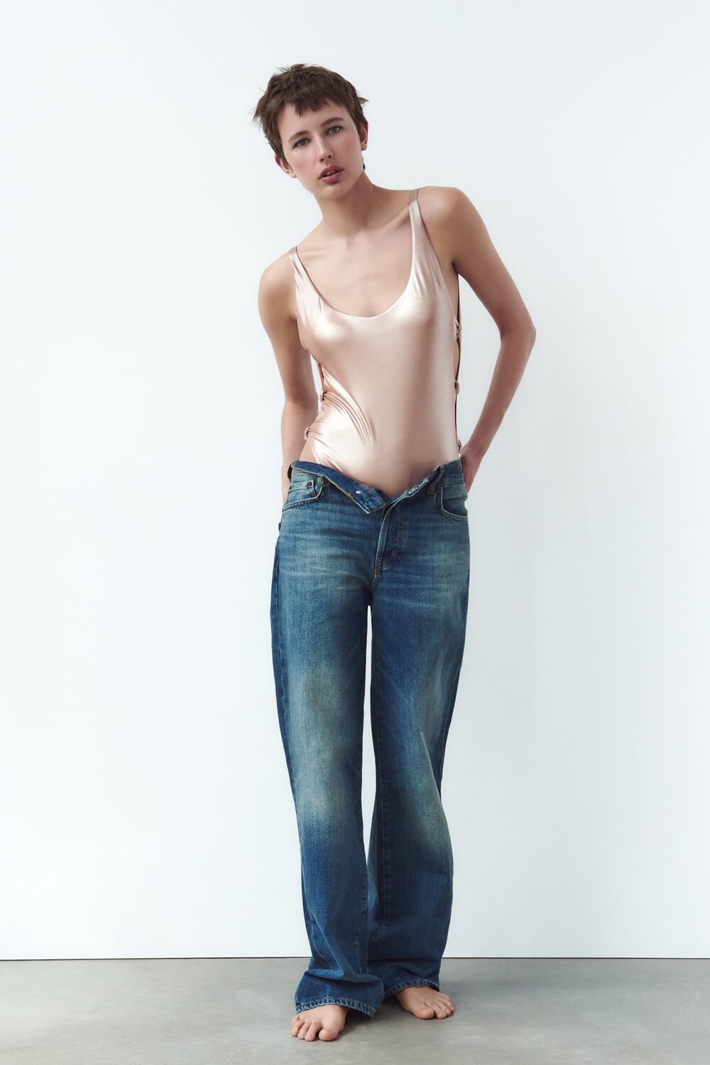 

Купальник с узлами ZARA, розовый
