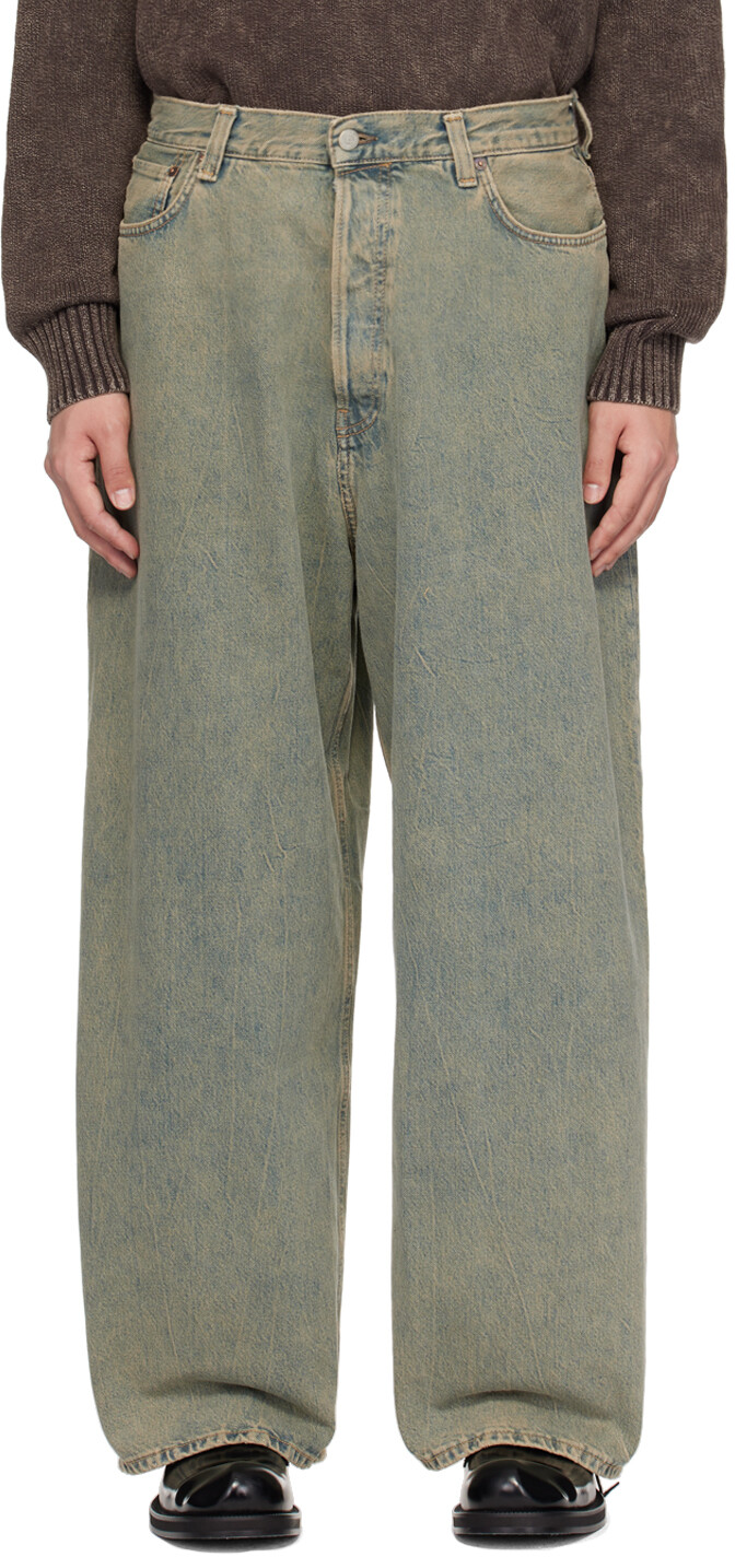 

Синие джинсы 2023 Acne Studios, цвет Blue/Beige