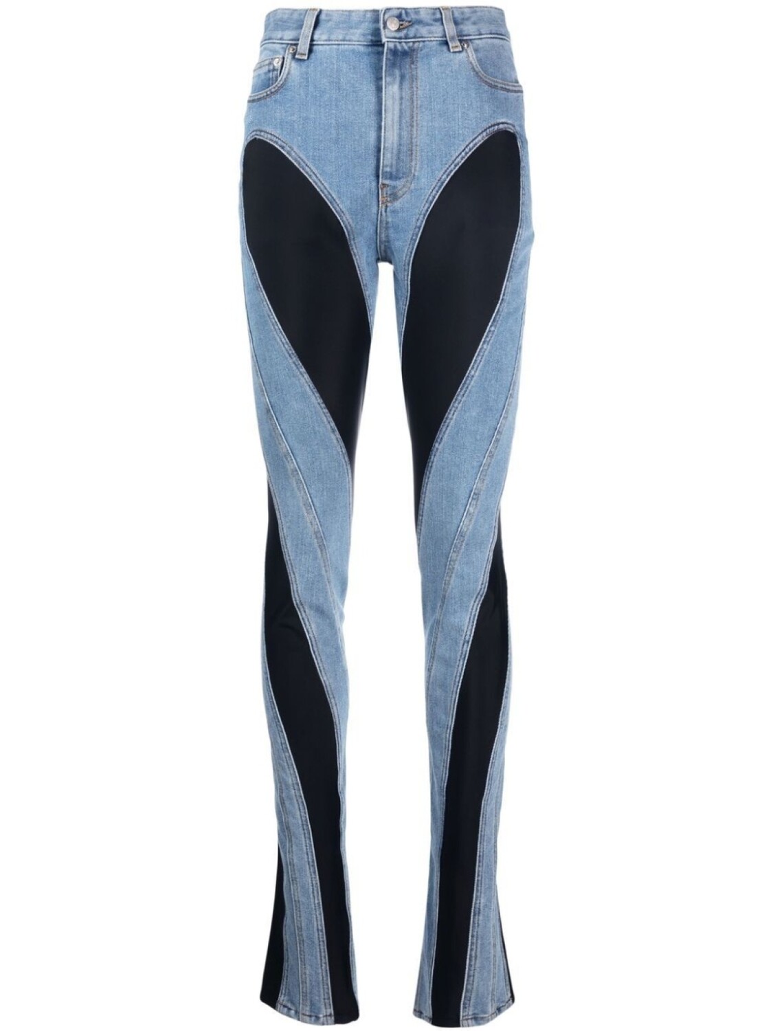

Mugler двухцветные джинсы скинни, синий