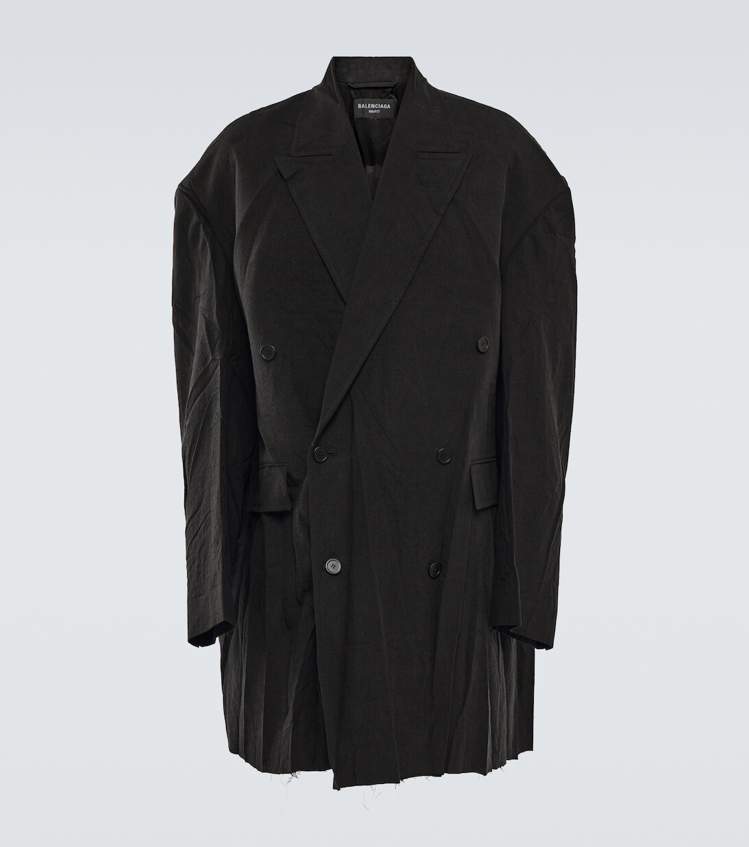 

Льняное пальто оверсайз Balenciaga, черный
