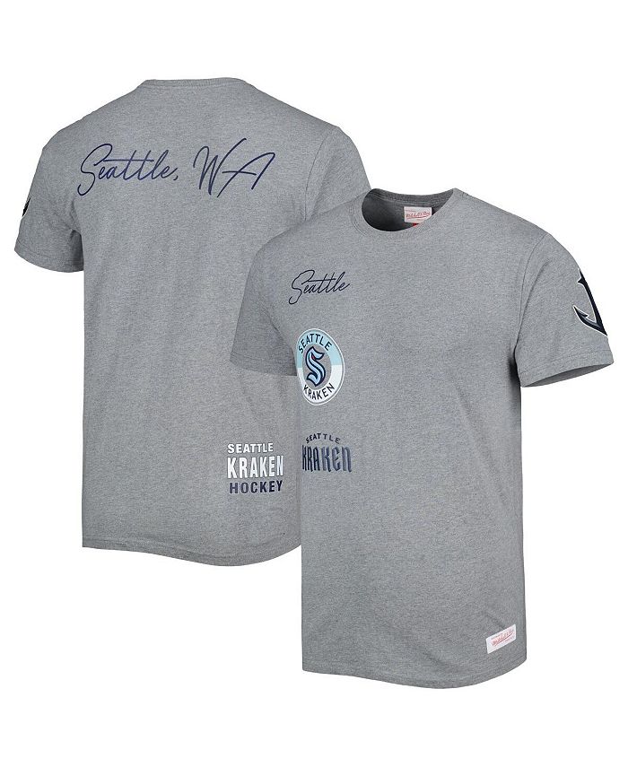 

Мужская футболка Heather Grey Seattle Kraken City Collection Mitchell & Ness, серый