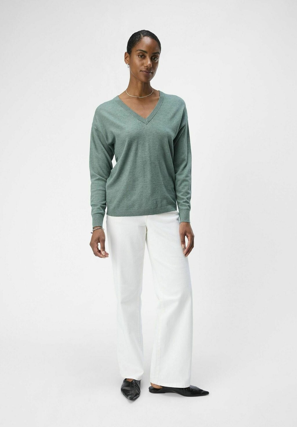 

Вязаный свитер LS V-NECK NOOS Object, темно-серый