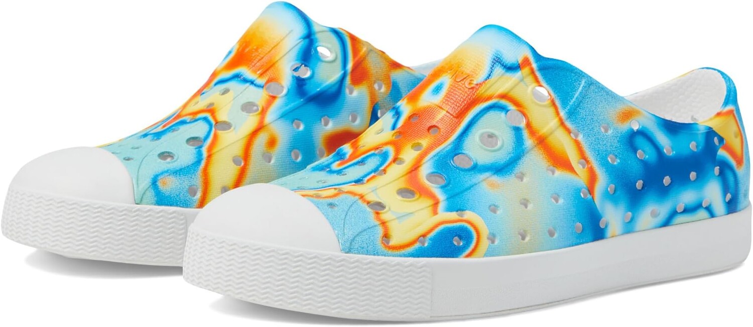 

Кроссовки Jefferson Sugarlite Print Native Shoes Kids, цвет Shell White/Shell White/LaFlame Thermal