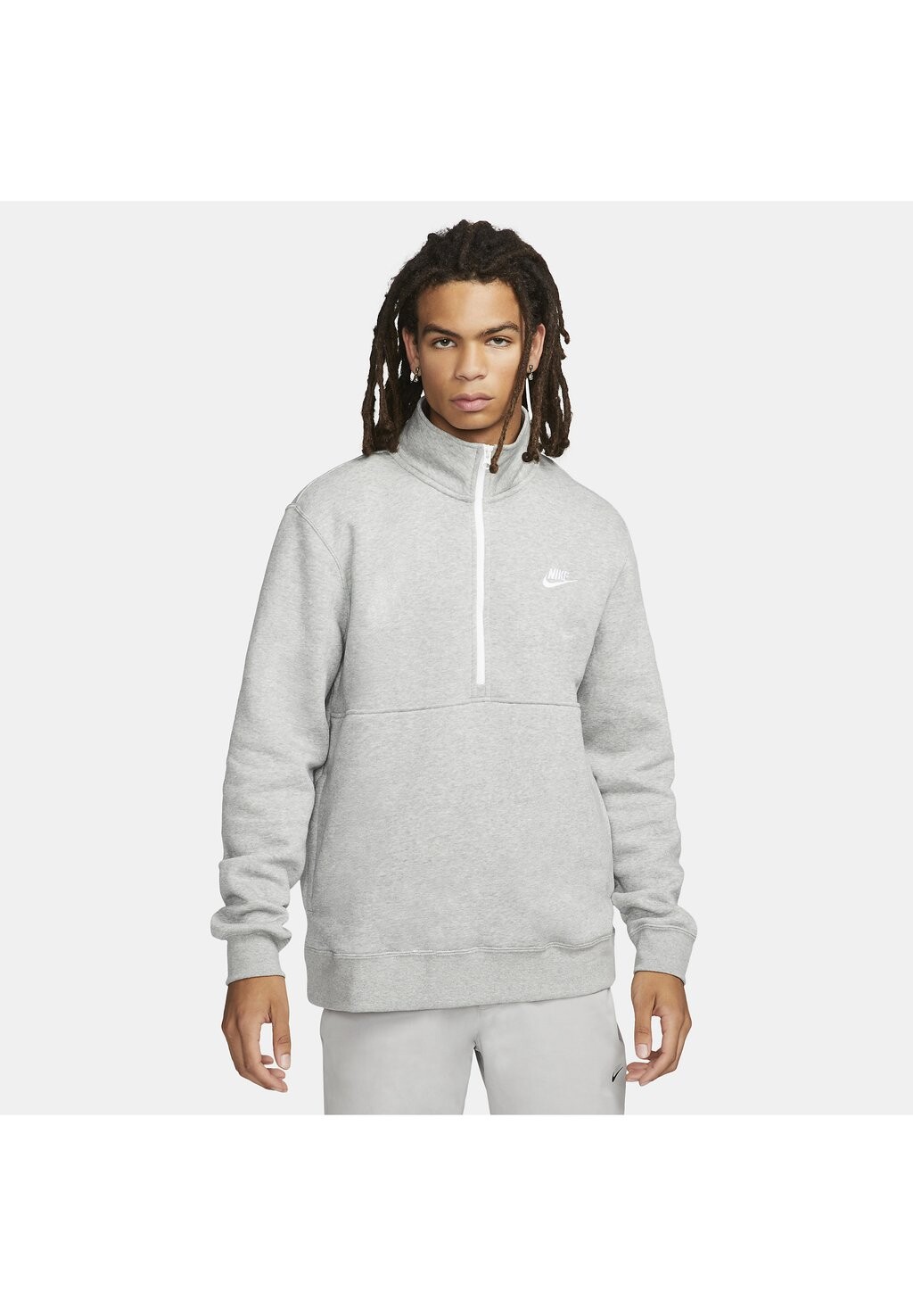 

Толстовка Nike M Club Bb Hz, темно-серый хизер белый белый
