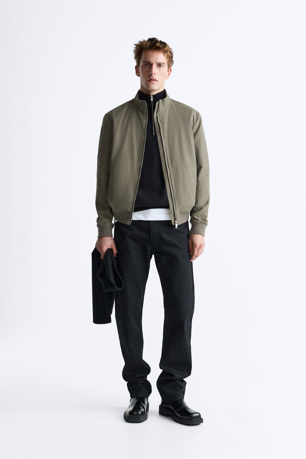 

Куртка с воротником-стойкой ZARA, серый