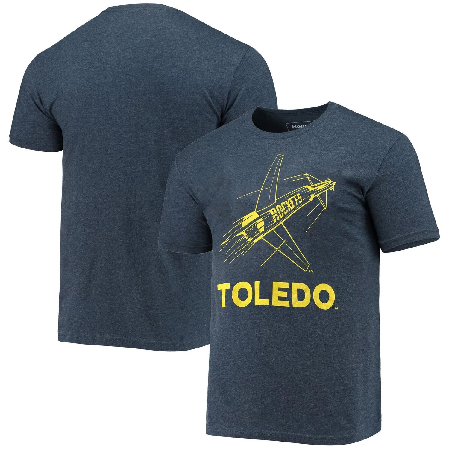 

Мужская темно-синяя футболка с логотипом Homefield Heathered Toledo Rockets Vintage
