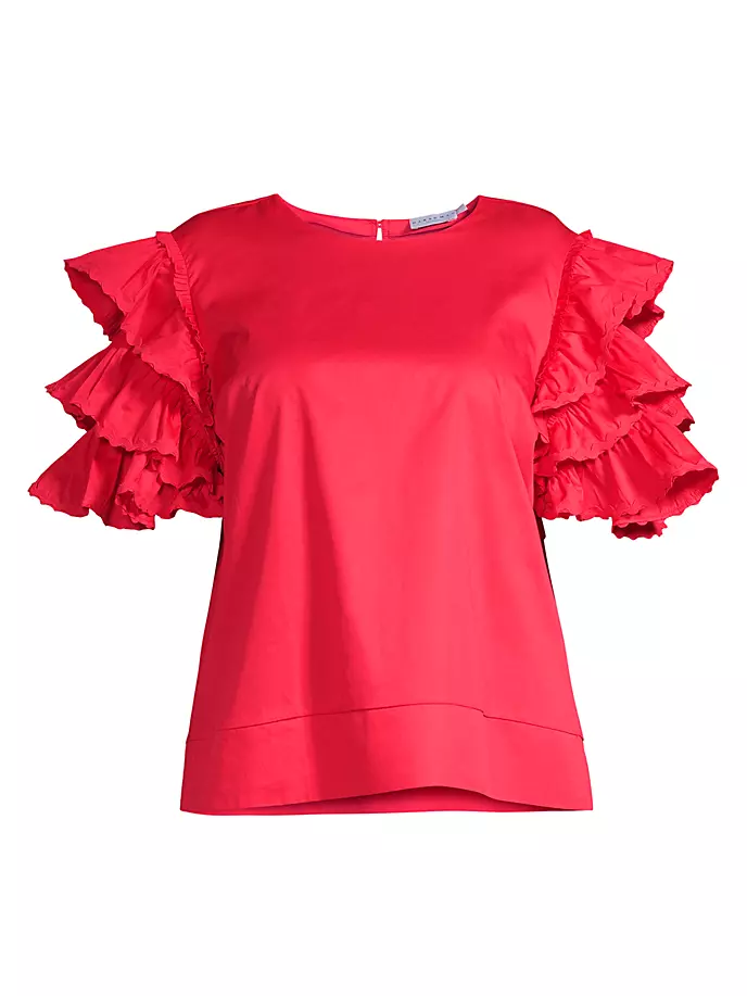 

Хлопковая блузка размера плюс Juliette с оборками Harshman, Plus Size, коралл