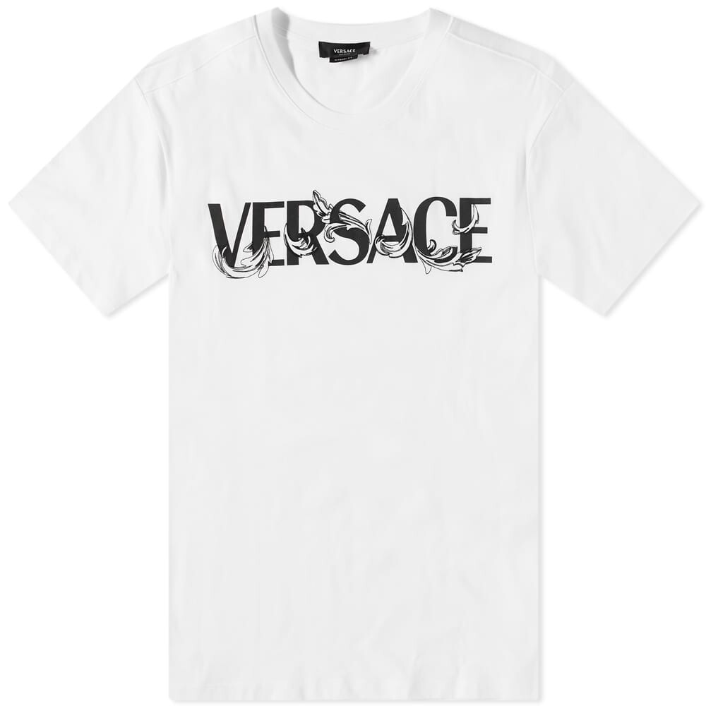 

Футболка с логотипом Versace Baroque, белый/черный