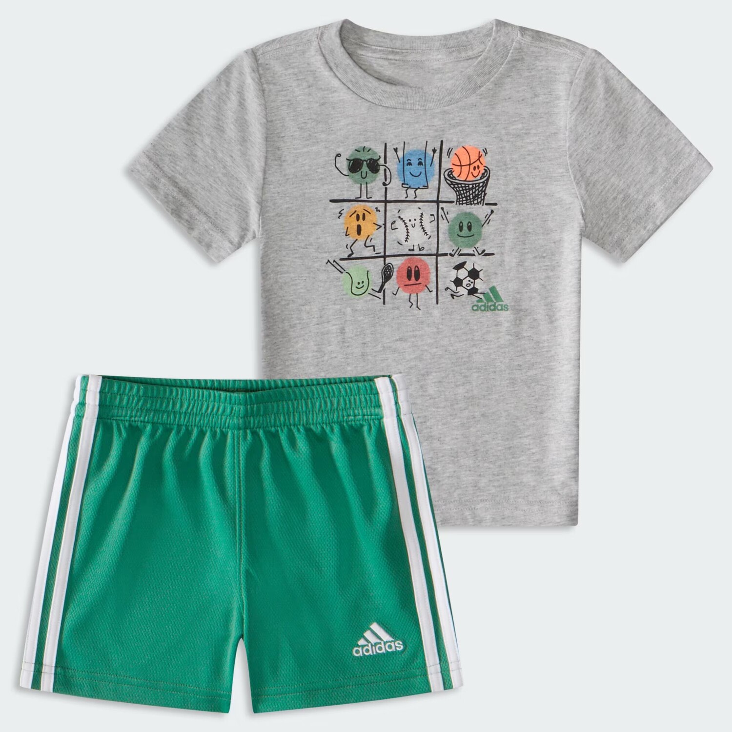 

Aop ctn набор 3s короткий комплект Adidas, цвет Medium Grey Heather