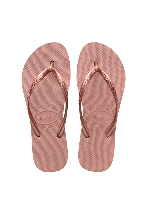 

Узкие женские пляжные тапочки на плоской платформе Havaianas, розовый