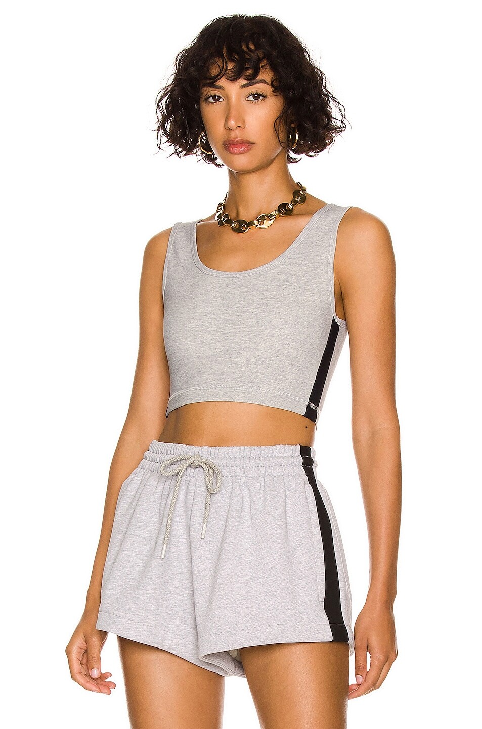 

Топ Wardrobe.Nyc For FWRD Crop, цвет Grey Marl & Black