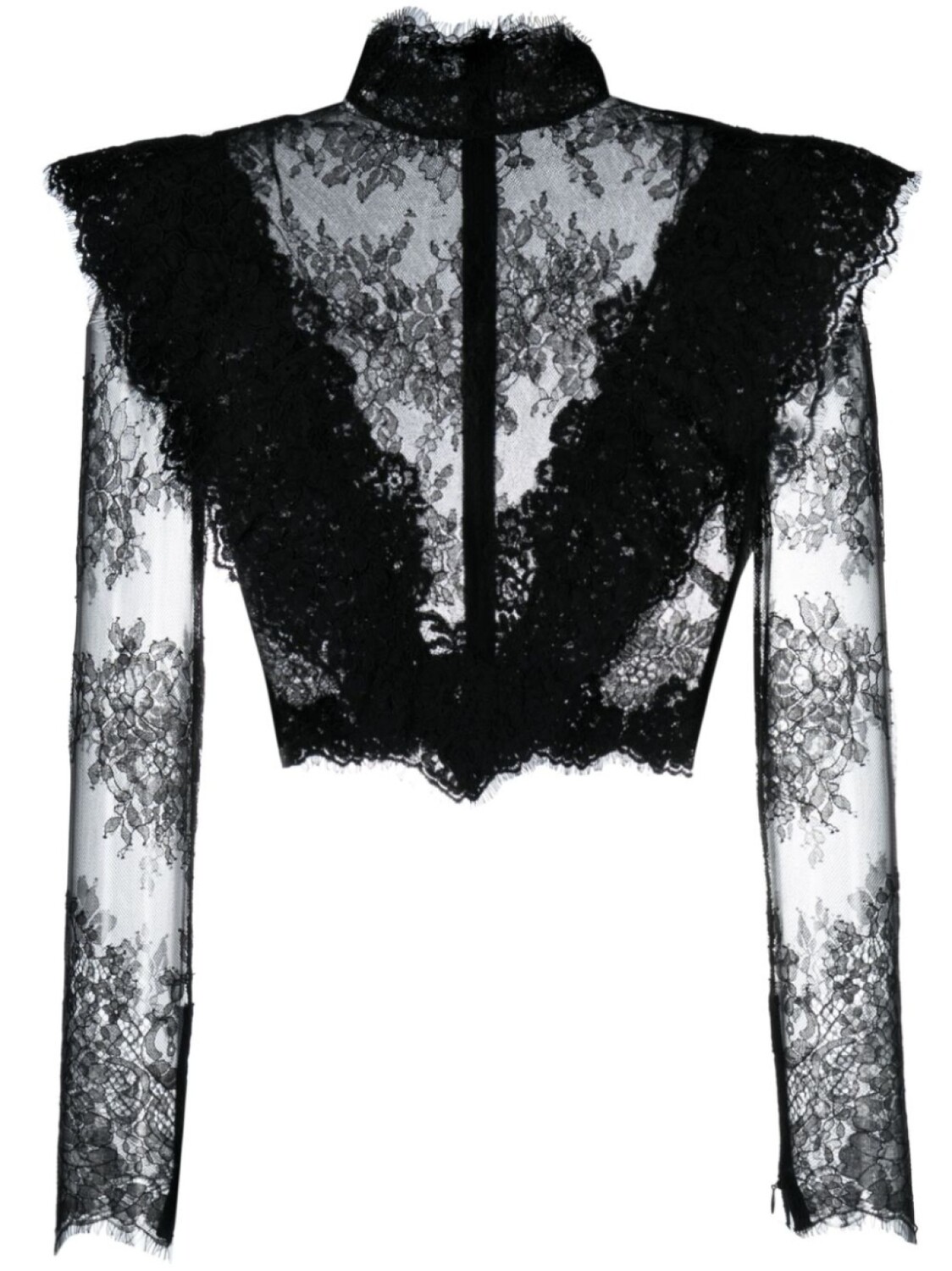 

ZIMMERMANN укороченный кружевной топ Sensory, черный
