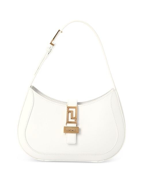 

Маленькая кожаная сумка-хобо Greca Goddess Versace, цвет White