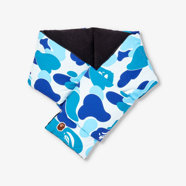 

Шарф-ракушка с камуфляжным принтом и вышитым логотипом A Bathing Ape, синий