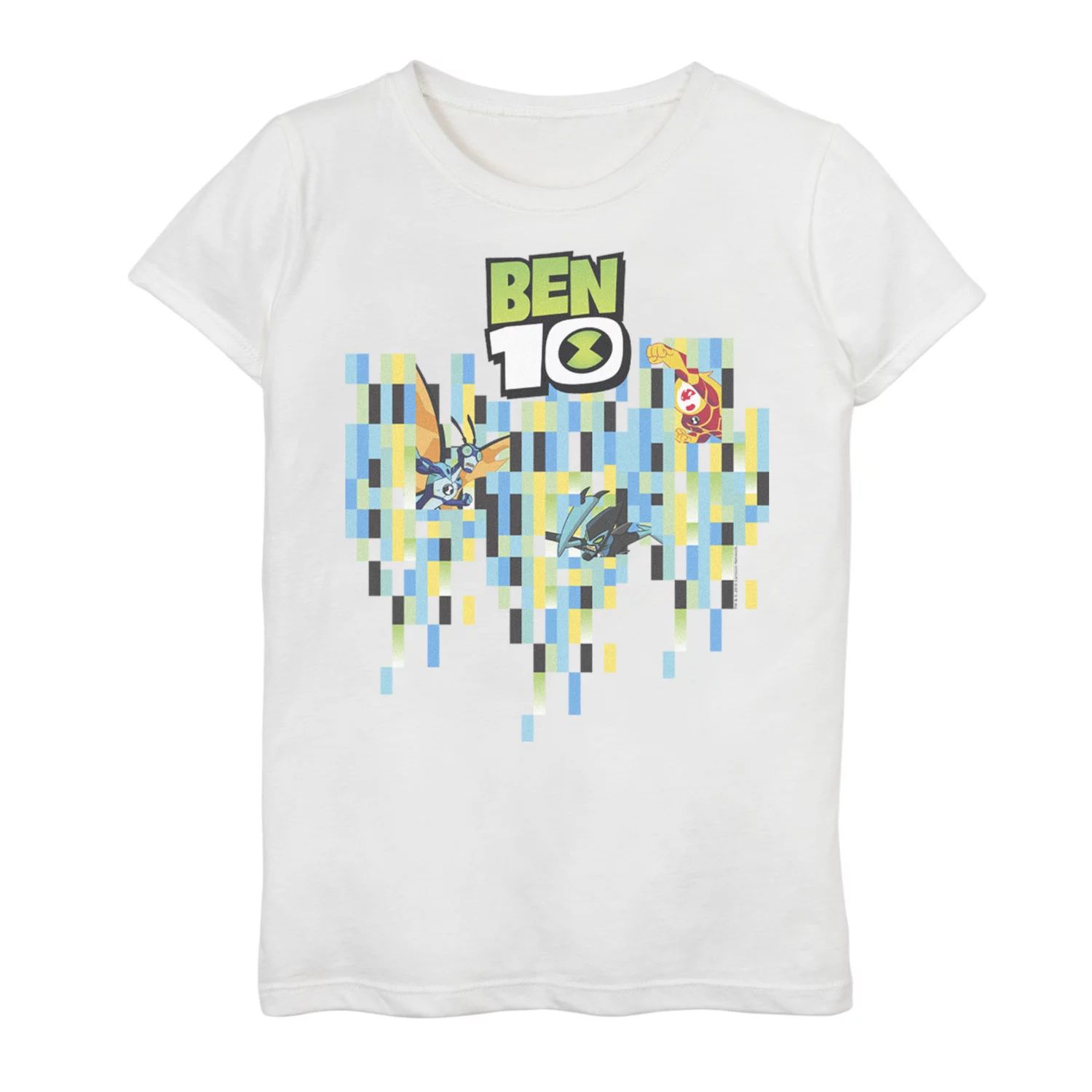 Футболка с рисунком «Пришельцы» для девочек 7–16 лет с изображением Бена 10 пикселей Cartoon Network cartoon crown