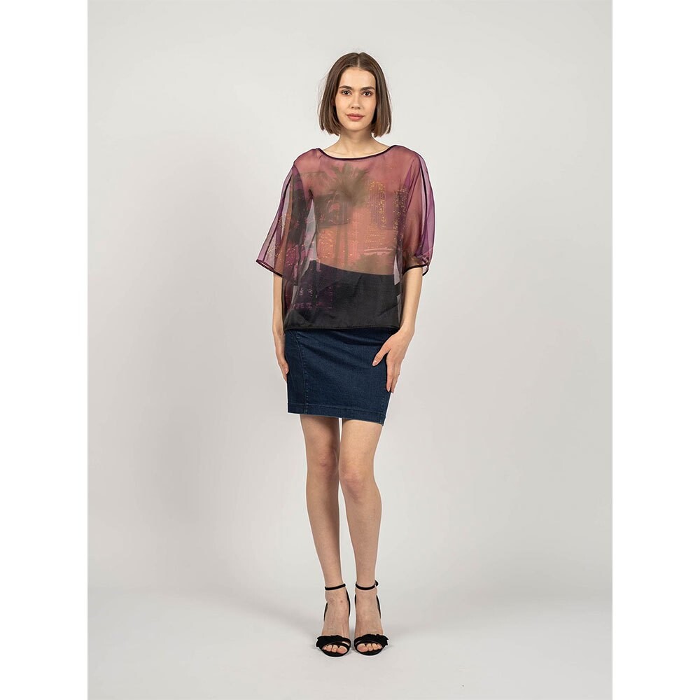 

Блузка Patrizia Pepe 3/4 Sleeve, фиолетовый
