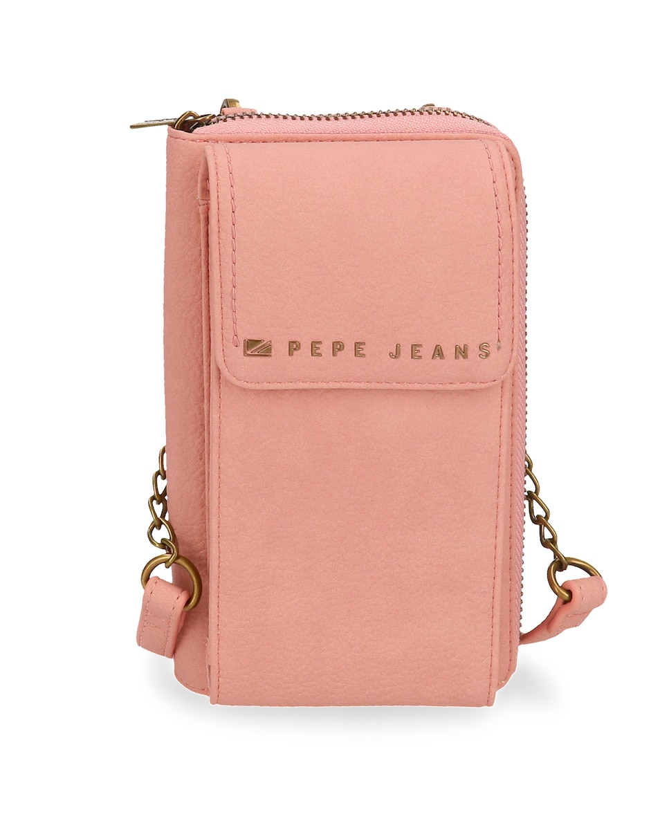 Женская сумка через плечо Diane с держателем для мобильного телефона розового цвета на молнии Pepe Jeans, розовый