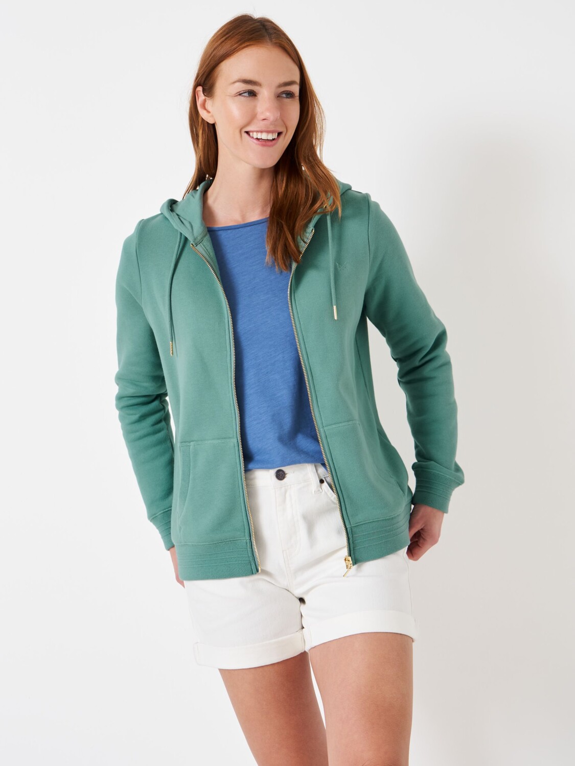 

Толстовка на молнии Heritage Crew Clothing, бирюзовый синий