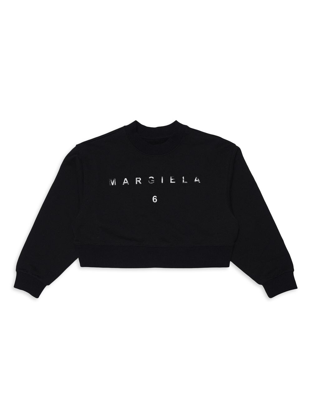 

Укороченная толстовка Little Kid's & Kid's Logo MM6 Maison Margiela, черный