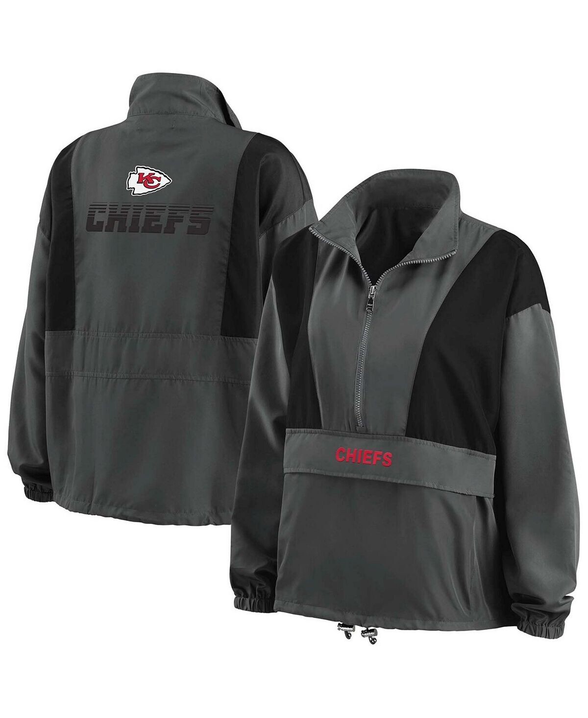 

Женская темно-серая складная куртка с молнией до половины Kansas City Chiefs Popover WEAR by Erin Andrews