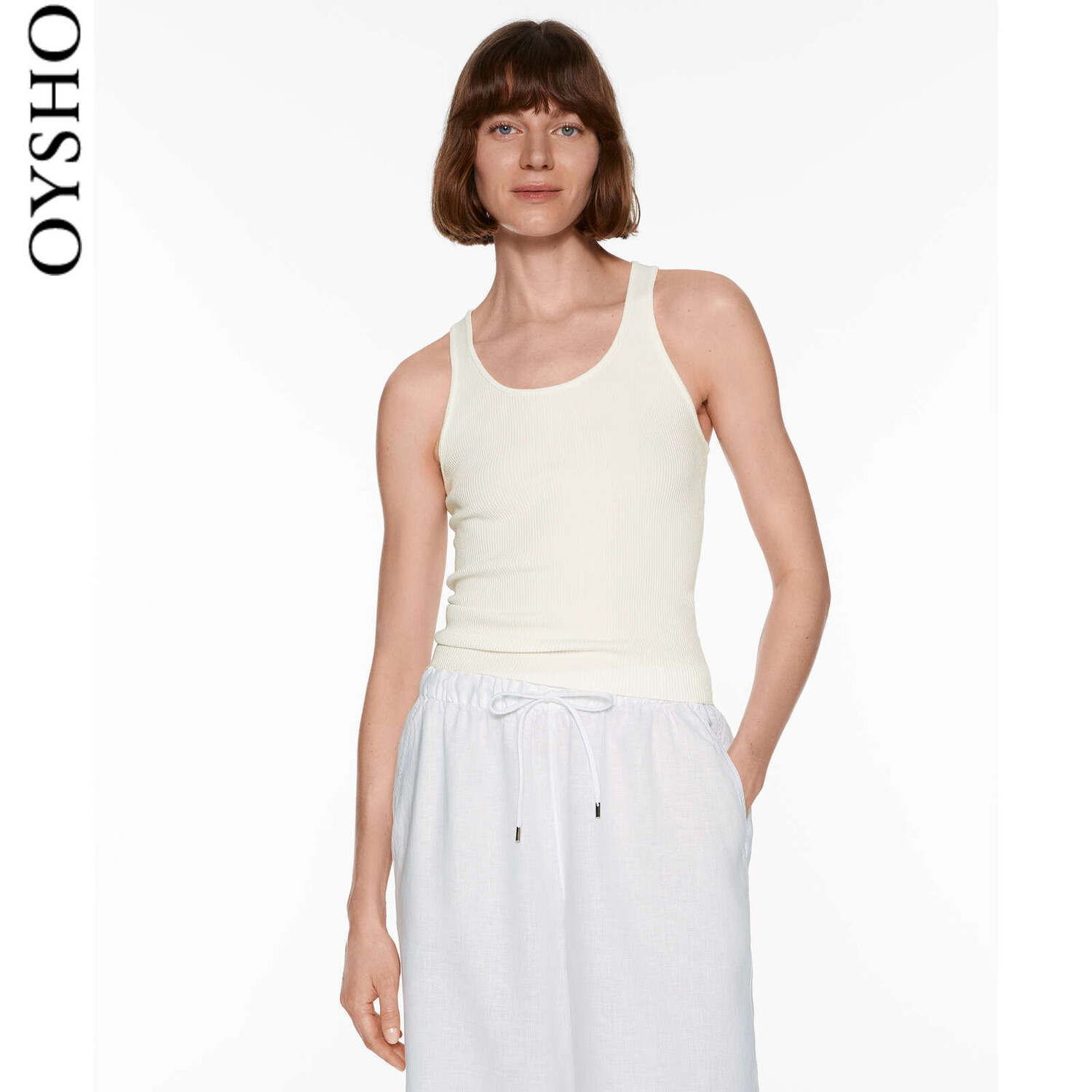 

Футболка Oysho с круглым вырезом, белый