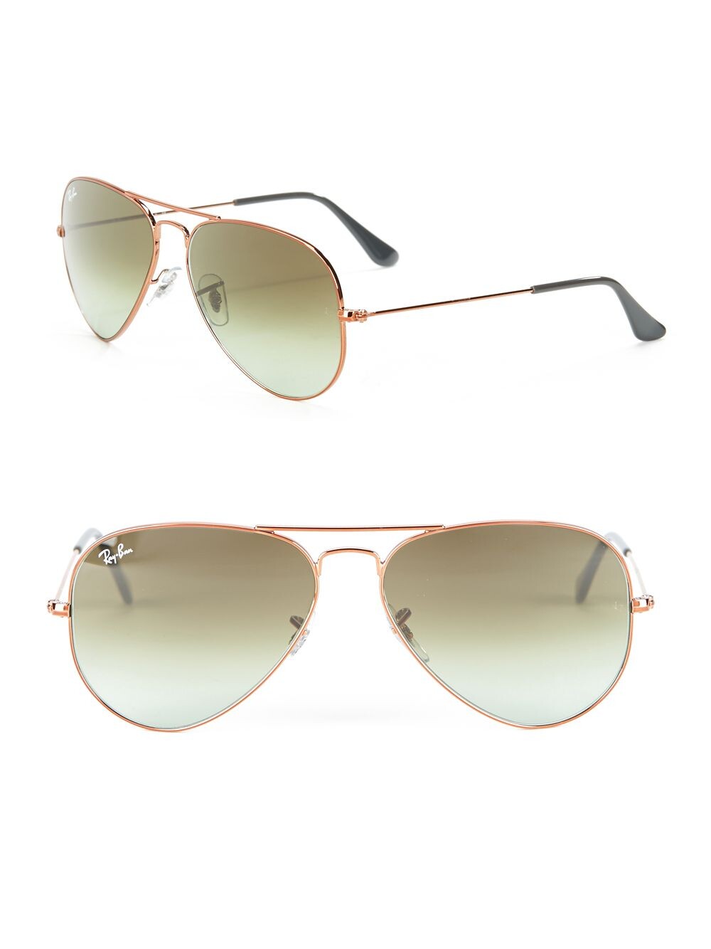 

Золотые солнцезащитные очки-авиаторы Ray-Ban
