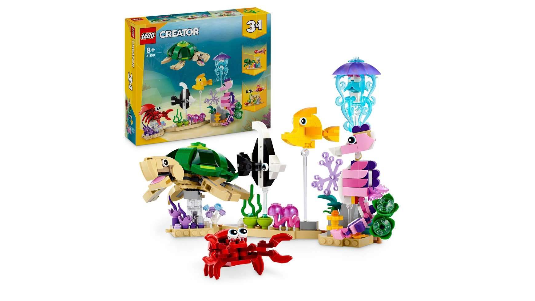 цена Lego Creator 3in1 Набор Морские существа с рыбой, черепахой и крабом