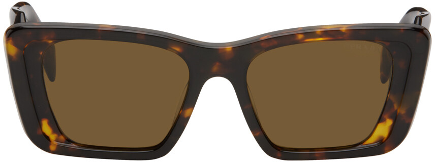 

Солнцезащитные очки «кошачий глаз» черепаховой расцветки Prada Eyewear