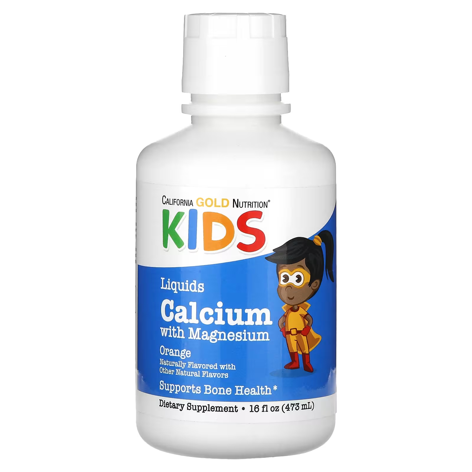 Детский жидкий кальций с магнием California Gold Nutrition, 16 жидких унций (473 мл)