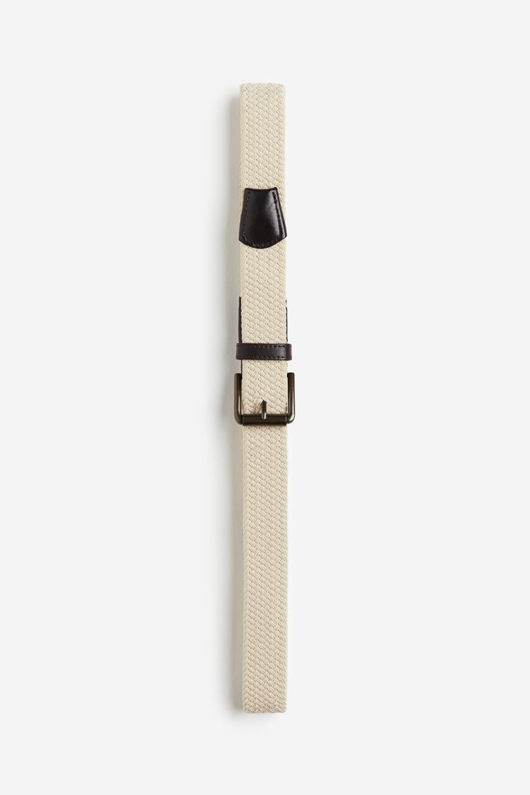 Эластичный тканевый ремень H&M, бежевый ремень стиль размер 1 коричневый