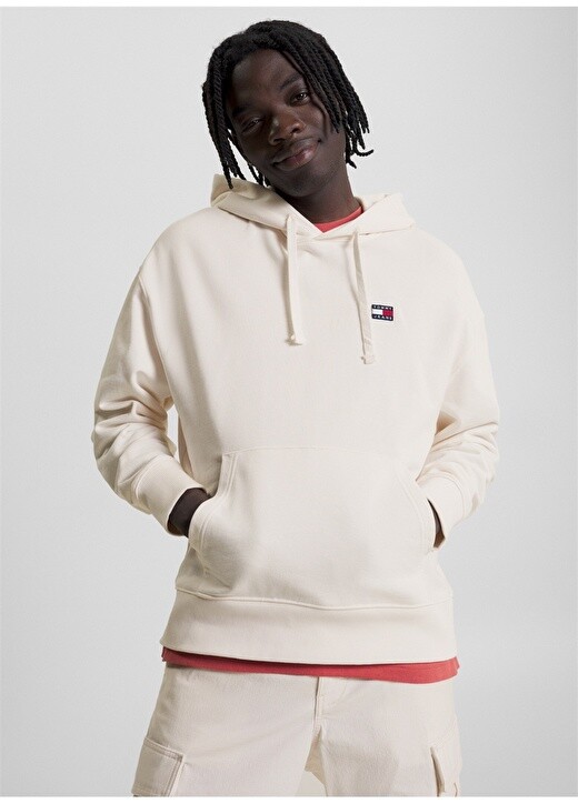 

Белая мужская толстовка с воротником с капюшоном Tommy Jeans, Белый