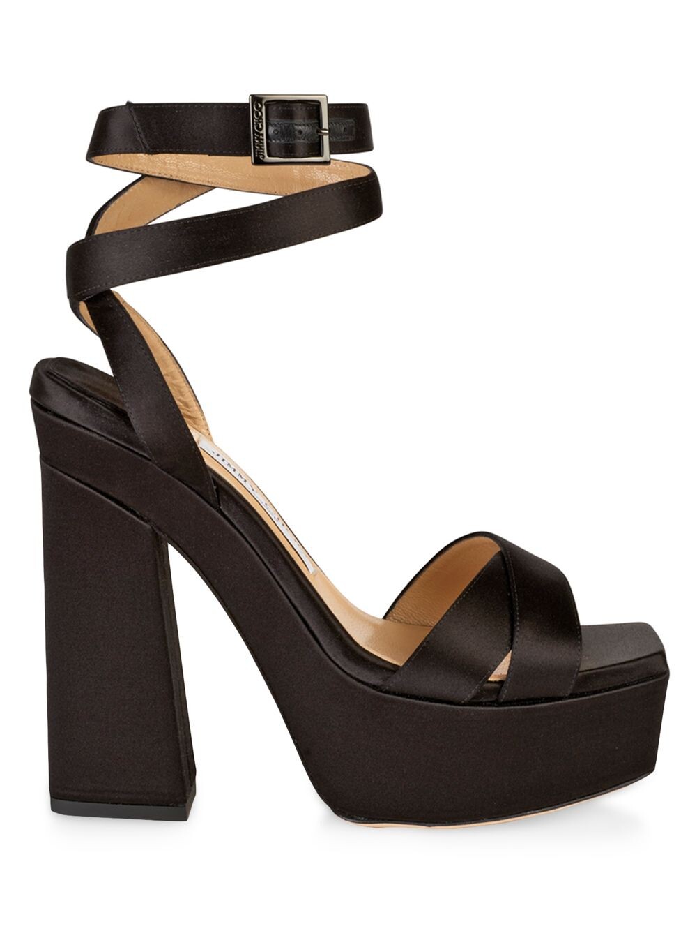 

Сатиновые сандалии на платформе Gaia 140MM Jimmy Choo, черный