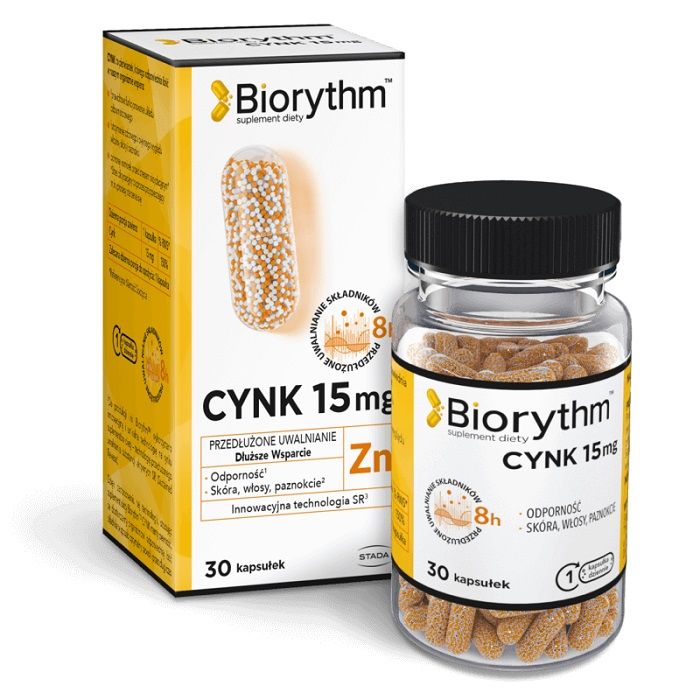 цена Цинк в капсулах Biorythm Cynk 15 mg, 30 шт