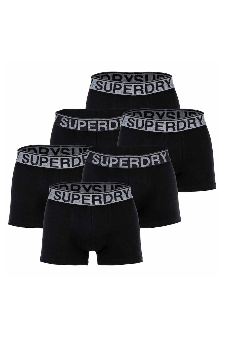 

Боксеры из органического хлопка с логотипом - 6 пар Superdry, черный