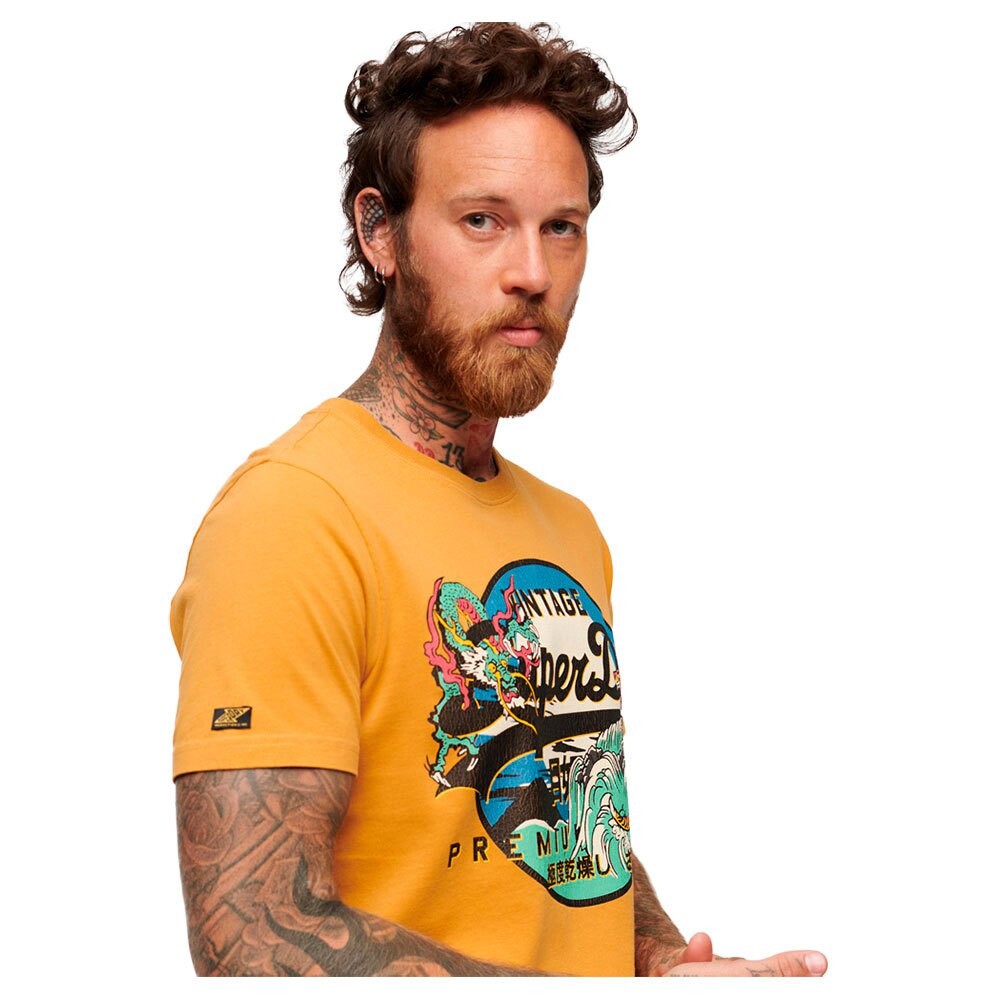 

Футболка Superdry Japanese Vintage Logo Graphic Short Sleeve Round Neck, желтый