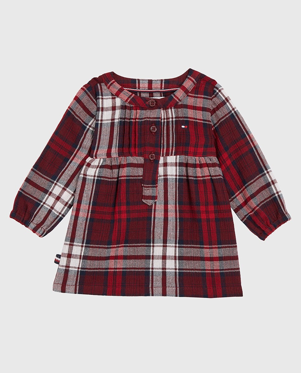 

Платье для девочки с круглым вырезом и длинными рукавами Tommy Hilfiger, гранатовый