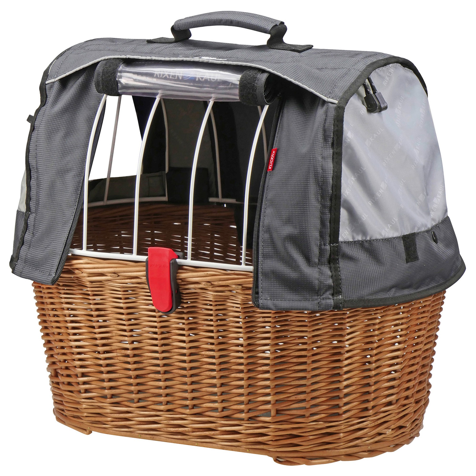 Сумка через плечо KLICKfix Doggy Basket Plus 40 Hundefahrradkorb (Korbklip) 52 cm, цвет brown/grey