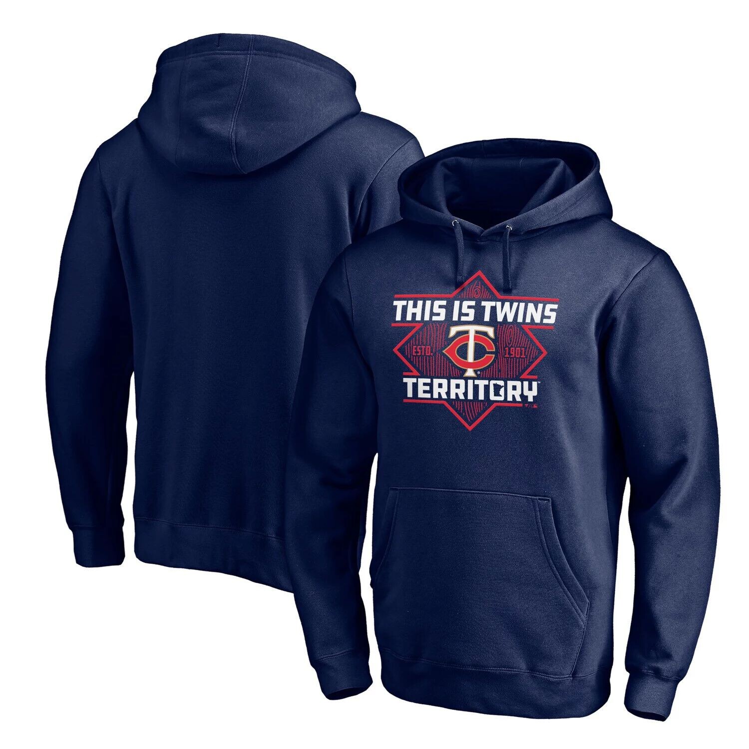 

Мужской пуловер с капюшоном темно-синего цвета с логотипом Minnesota Twins Territory Team Fanatics