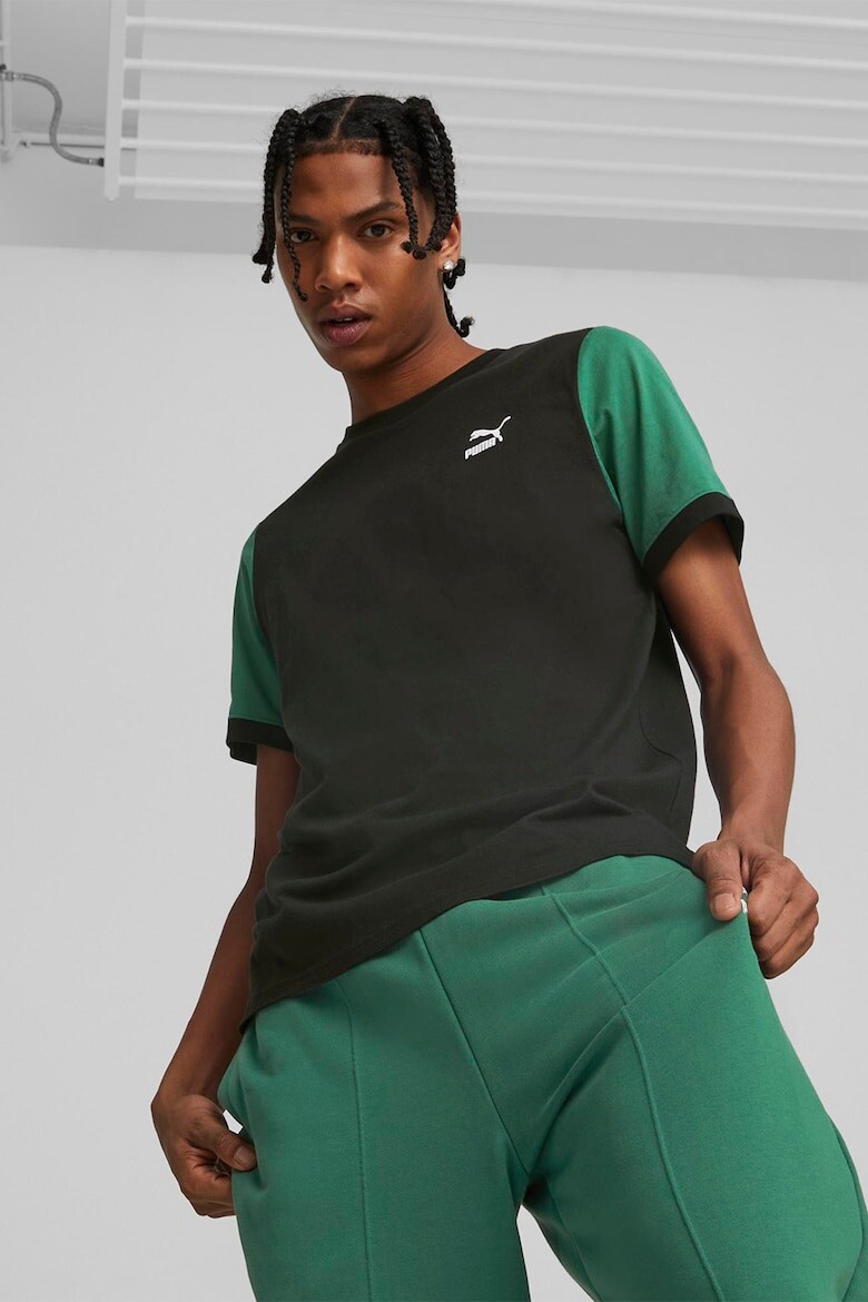 

Классическая хлопковая футболка с блоками Puma, зеленый