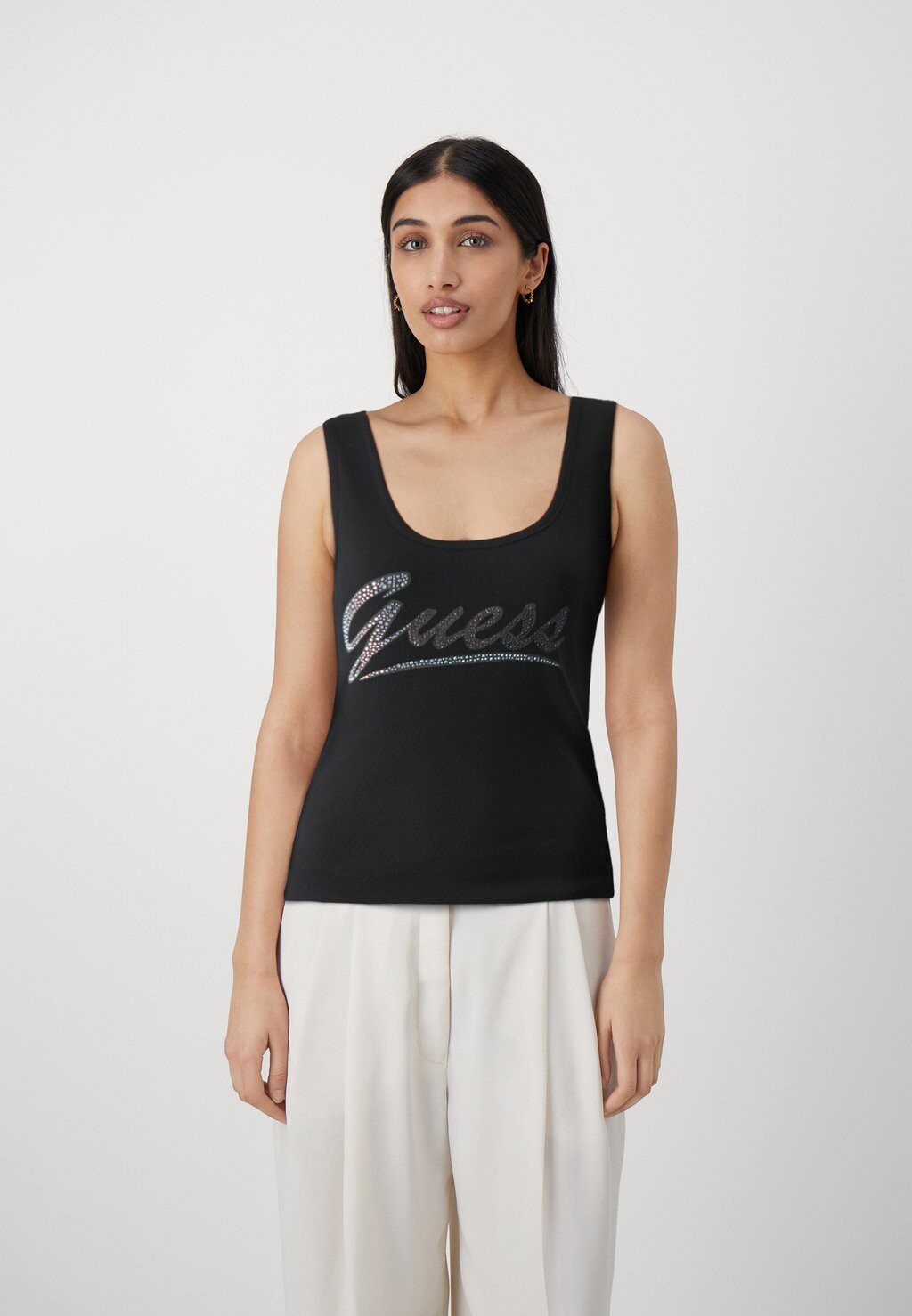 

Топ LOGO TANK Guess, цвет jet black
