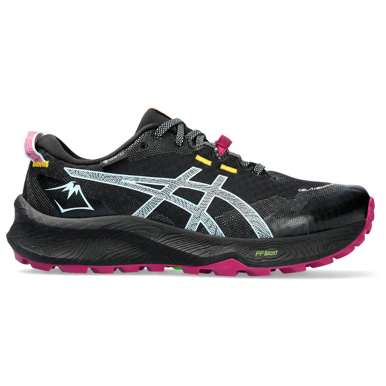 Кроссовки для бега по пересеченной местности Asics Women's Gel Trabuco 12 GTX, цвет Black/Light Blue