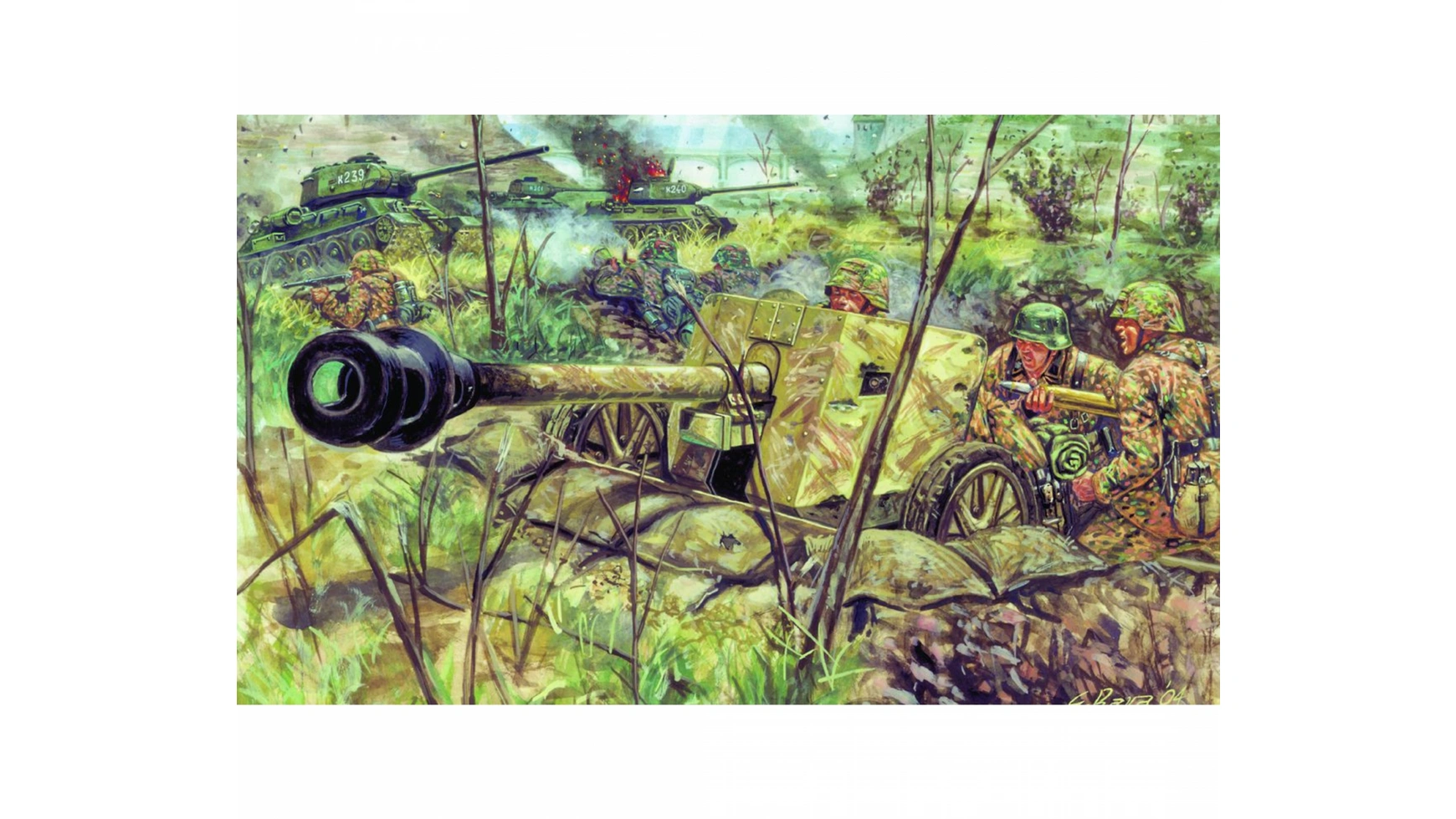 Italeri 1:72 Немецкая противотанковая пушка Pak 40 времен Второй мировой войны italeri 1 72 британские десантники