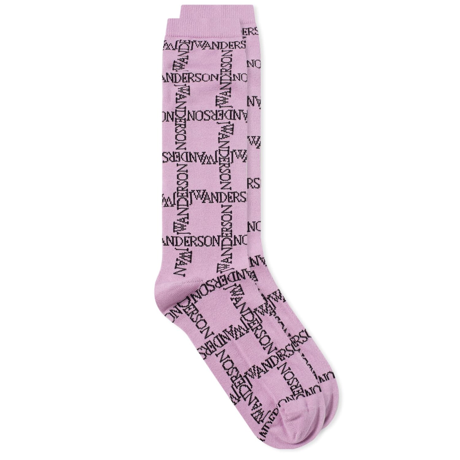 

Носки Jw Anderson Logo Grid Long, цвет Lilac & Black