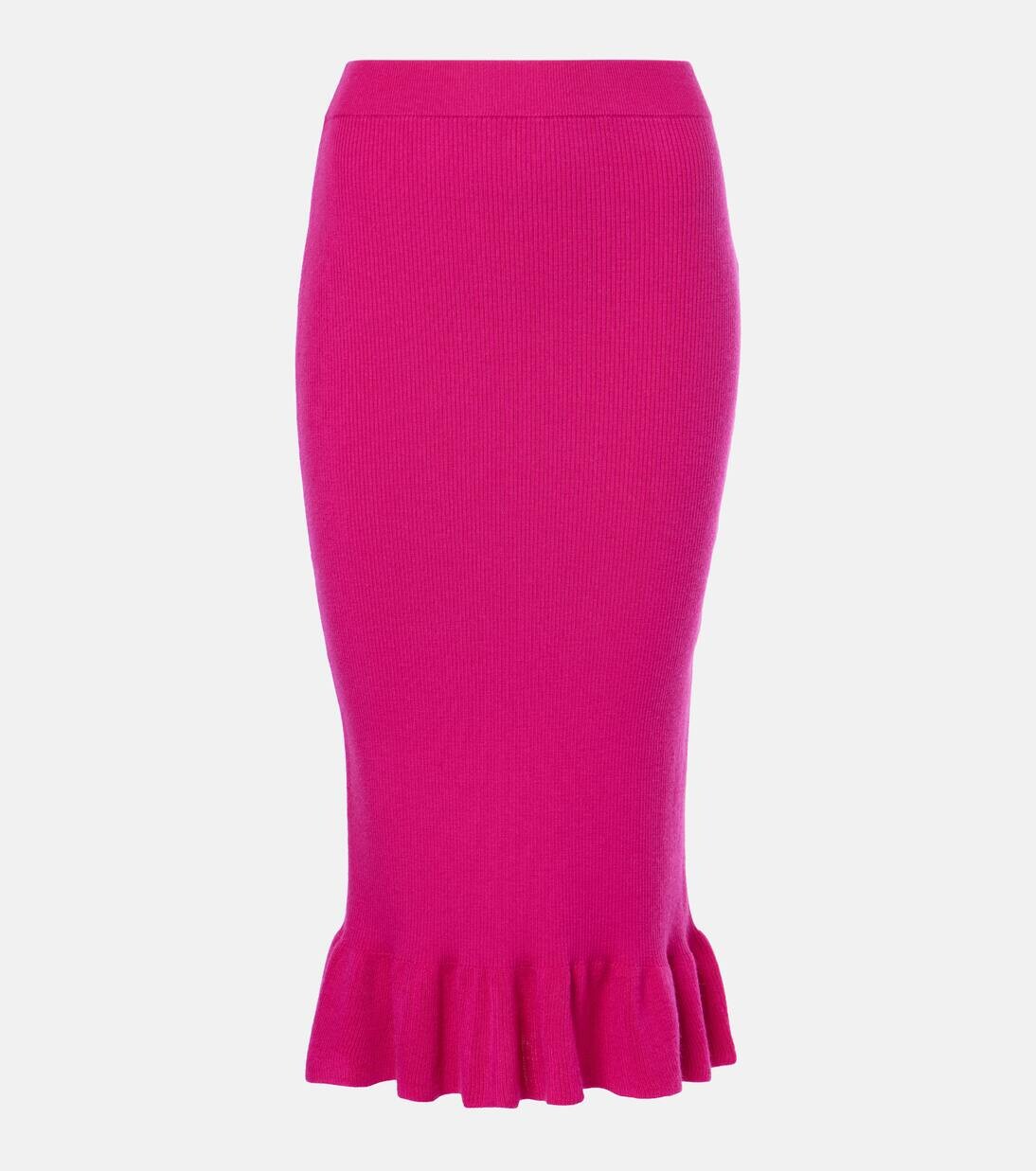 

Мини-юбка из шерстяной смеси с оборками Nina Ricci, цвет fushia