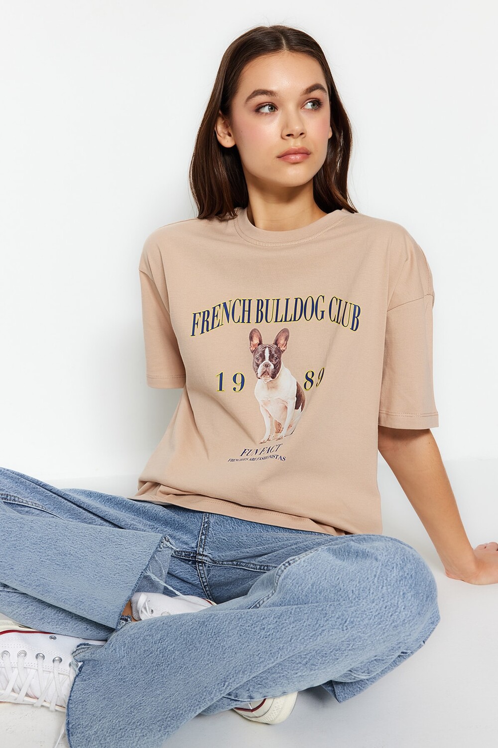 

Футболка TRENDYOLMİLLA, бежевый