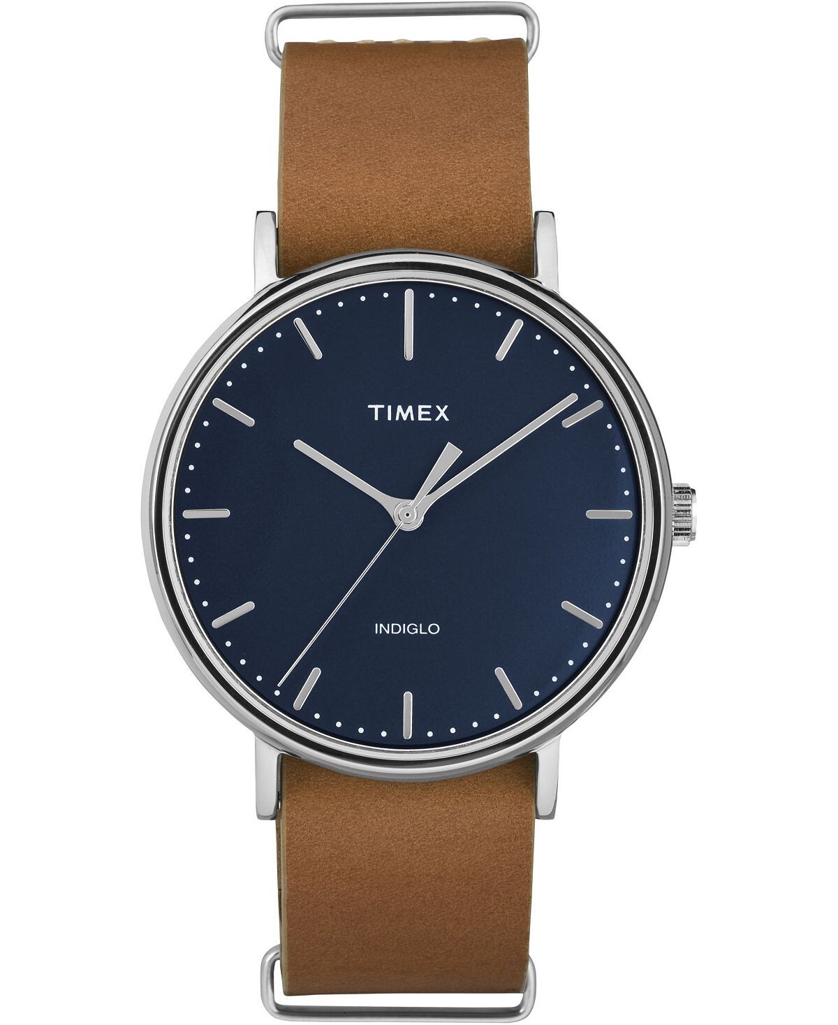 

Часы Fairfield со сквозным кожаным ремешком, 41 мм Timex