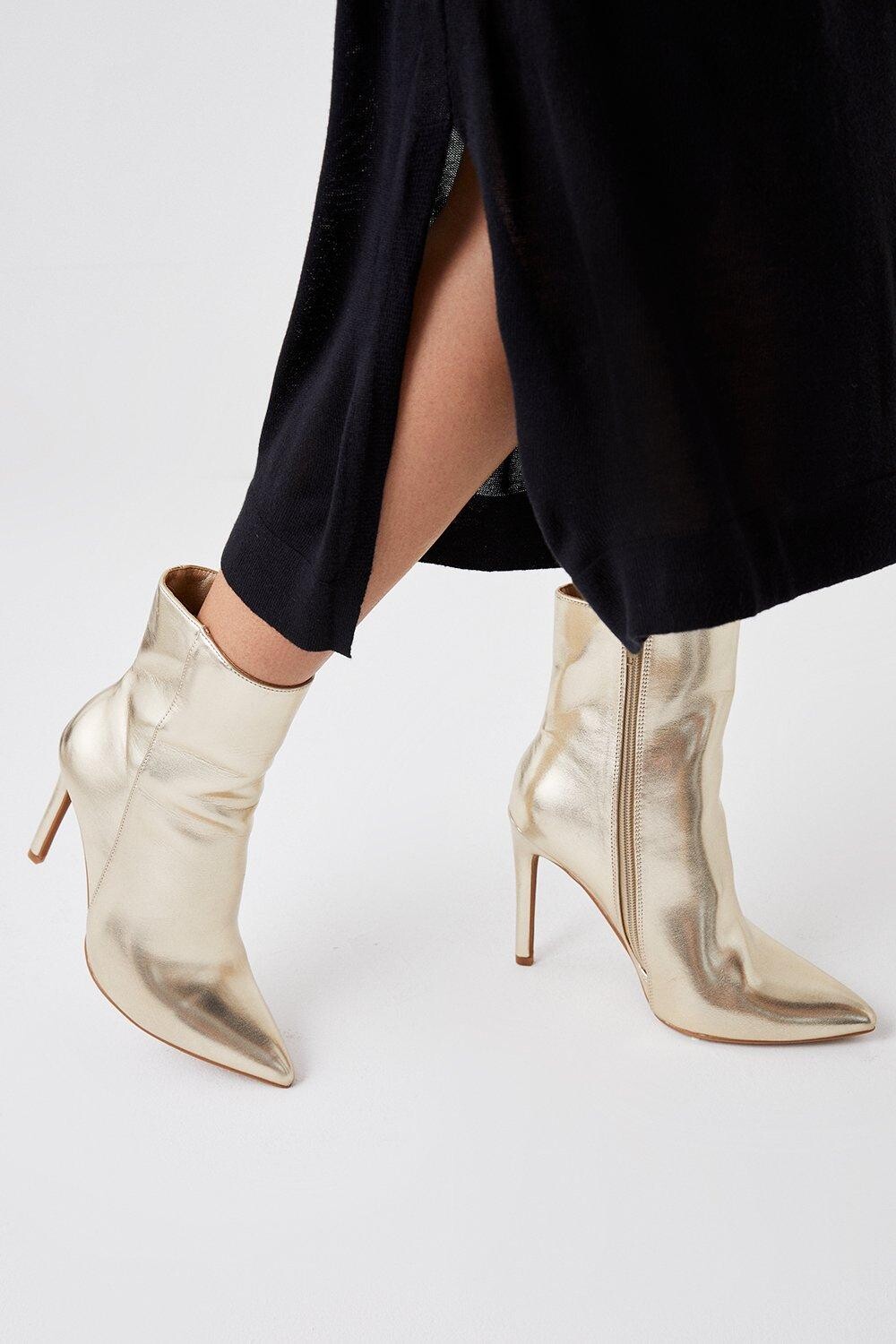 

Faith: ботильоны Madison на остроконечной шпильке Dorothy Perkins, золото