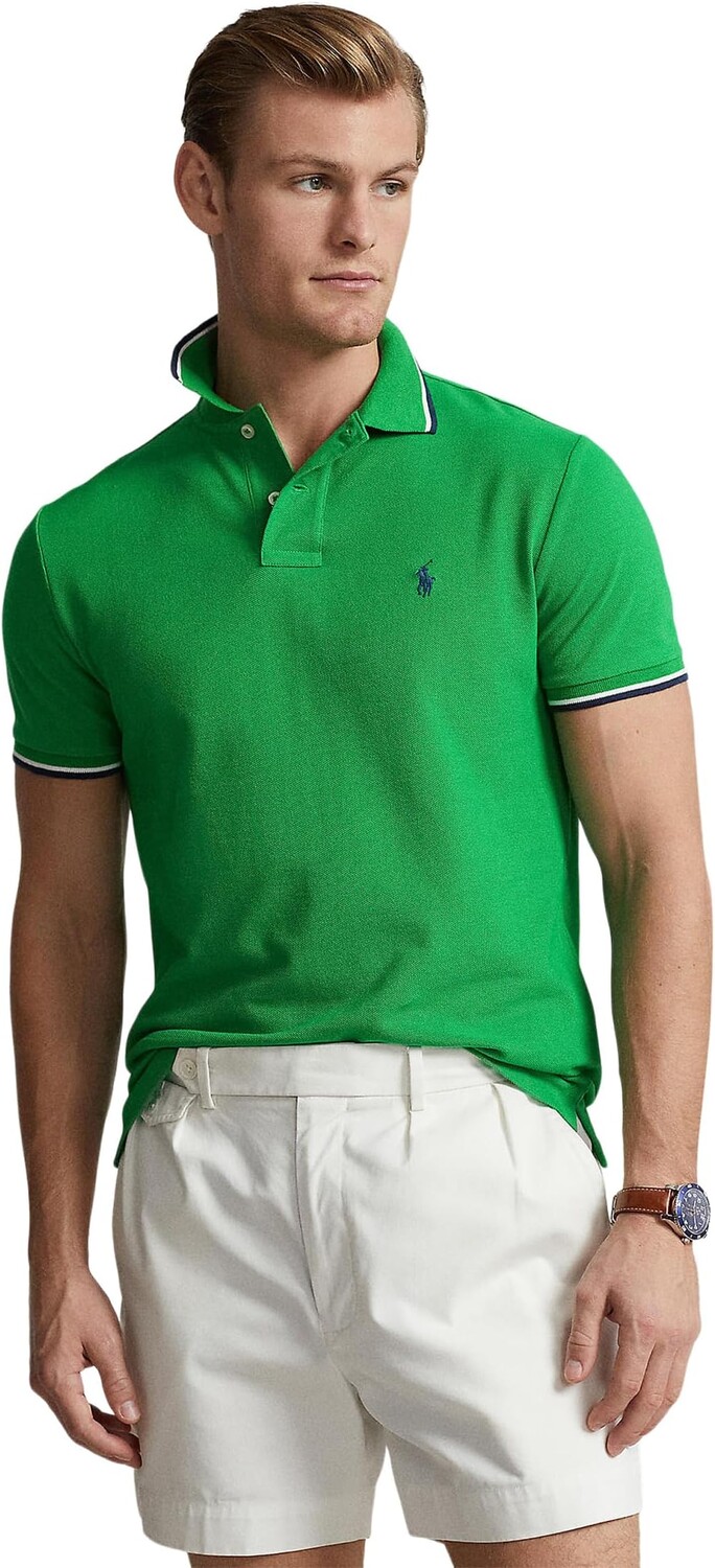 

Рубашка-поло Classic Fit Mesh Polo Shirt Polo Ralph Lauren, цвет Preppy Green